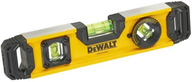 Poziomica DeWALT TORPEDO aluminiowa o długości 230 mm z 3 libellami i magnesami (DWHT0-43003) - Zdjęcie 2 Poziomica DeWALT TORPEDO aluminiowa o długości 230 mm z 3 libellami i magnesami (DWHT0-43003) - obraz 2
