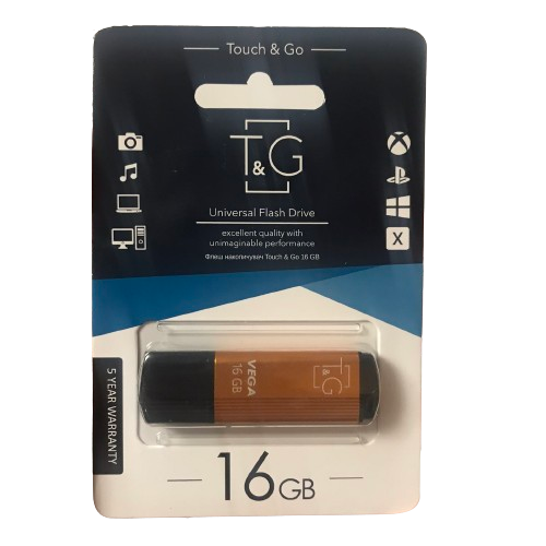 Флеш-накопичувач USB Flash 16GB T&G Vega Gold - Фото 1 Флеш-накопичувач USB Flash 16GB T&G Vega Gold - зображення 1