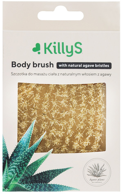 Щітка для масажу тіла KillyS Body Brush з натуральною щетиною агави 1 шт (3031445003957) - зображення 1