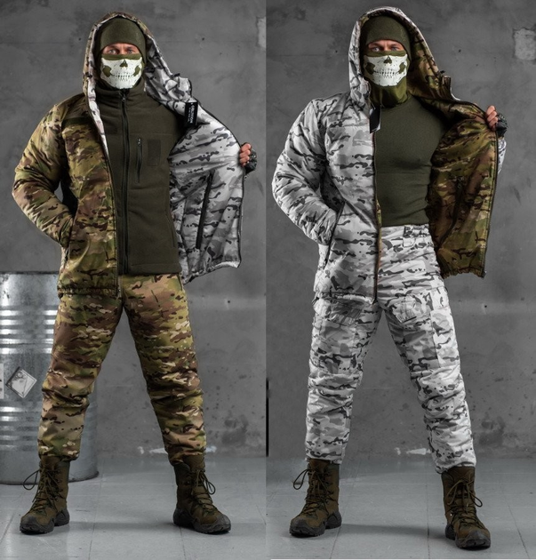 Тактичний зимовий теплий військовий комплект Wolfware ( Куртка + Штани ), Камуфляж: Мультикам, Розмір: L - зображення 1