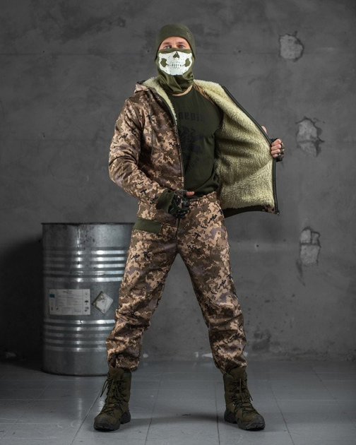 Тактический зимний теплый военный комплект PH-13 ( Куртка + Штаны ), Камуфляж: Пиксель, Размер: S - изображение 1