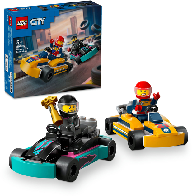 Zestaw klocków LEGO City Gokarty i kierowcy wyścigowi 99 elementów (60400) - obraz 3