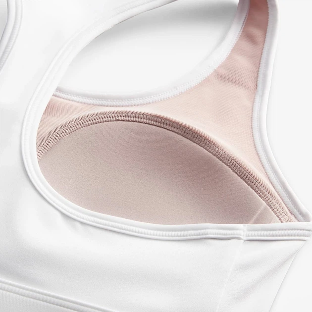 Спортивный топ для фитнеса женский Nike Bra DX6821-100 XL Белый/Лиловый/Черный (0196608850779) - изображение 6