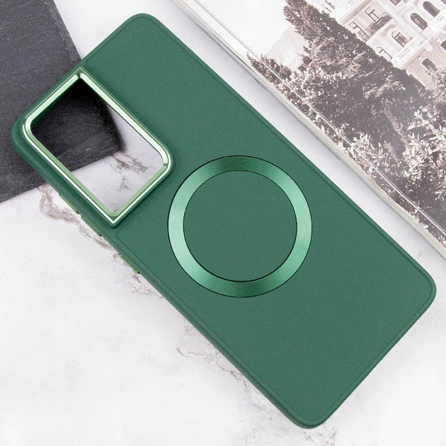 TPU чохол Bonbon Metal Style with MagSafe для Samsung Galaxy S21 Ultra Зелений / Army Green - Фото 4 TPU чохол Bonbon Metal Style with MagSafe для Samsung Galaxy S21 Ultra Зелений / Army Green - зображення 4