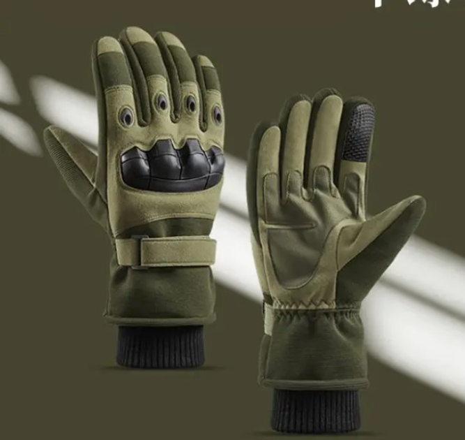 Зимові тактичні рукавиці, олива, теплі на флісі D3-PMR-PRCT-М - зображення 2