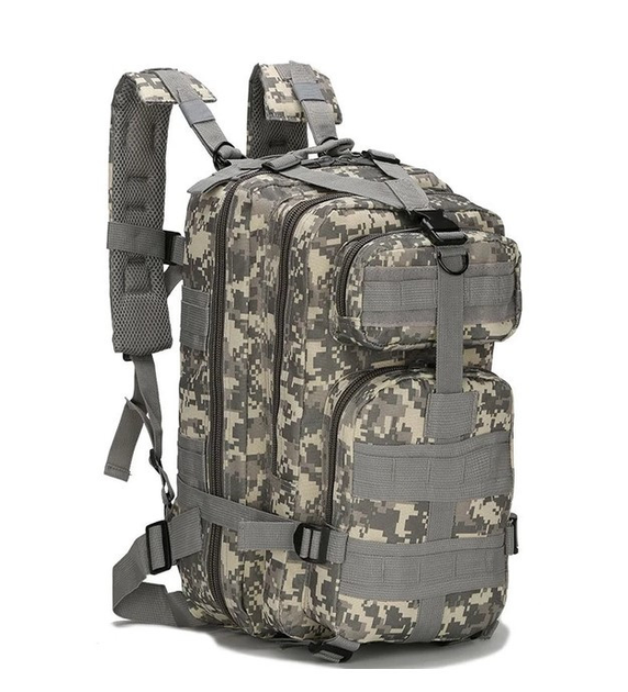 Тактический походный рюкзак на 25 л D3-GGL-106 Серый пиксель - изображение 1
