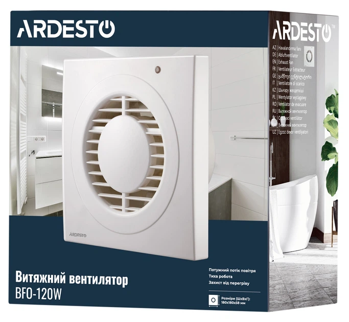 Вытяжной вентилятор ARDESTO BFO-120W белый - изображение 9