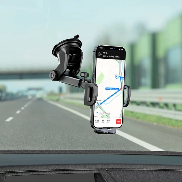 Автотримач для телефона Borofone BH53 Windy Center Console Car Holder Black/Gray (BH53B) - зображення 7