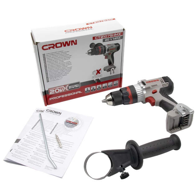 Аккумуляторная ударная дрель CROWN CT21075HMX - Фото 10 Аккумуляторная ударная дрель CROWN CT21075HMX - изображение 10