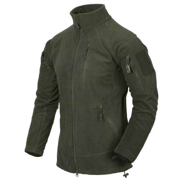 Куртка тактична Helikon-Tex Флісова на замку 2XL Олива ALPHA TACTICAL JACKET - GRID FLEECE 2XL Olive Green (BL-ALT-FG-02-B07-XXL) - зображення 1