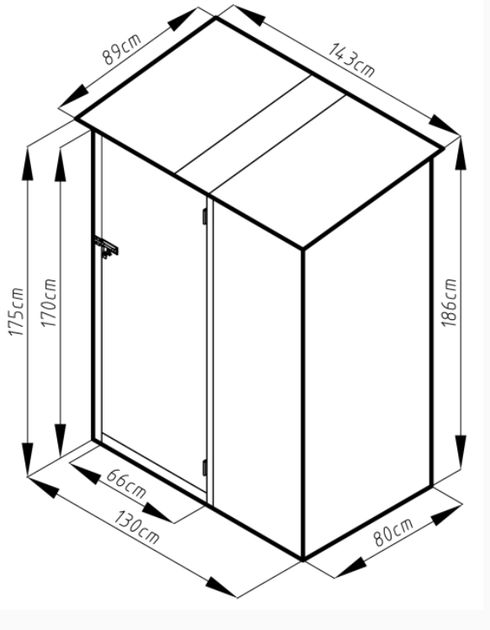 Металевий сарай HardMaster KENT 5x3 дуб/коричневий 005285 - зображення 6