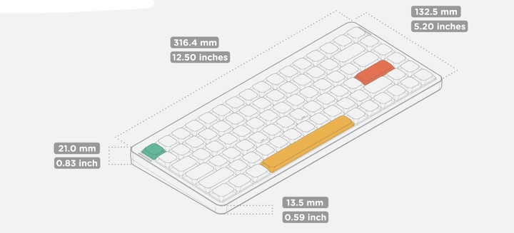 Бездротова механічна клавіатура NuPhy Air75 V2 / Cowberry switch (linear, 45g) / Color - Basalt Black / Hot-Swappable, RGB, ANSI US - зображення 9