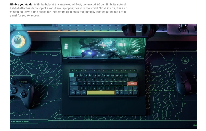 Беспроводная механическая клавиатура Nuphy Air60 V2/ Aloe switch (linear, 37g) / Color - Lunar Gray / Hot-Swappable, RGB, ANSI US - изображение 5