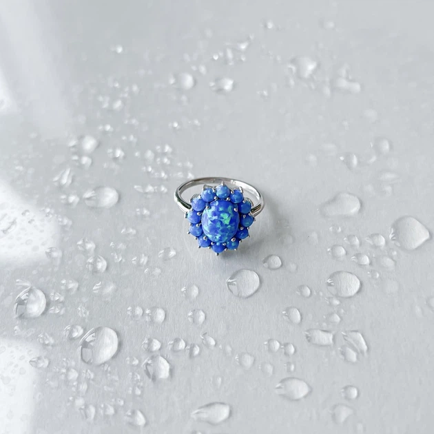 Серебряное кольцо с опалом 2.125ct, вес изделия 3,53 гр (2151845) - изображение 2