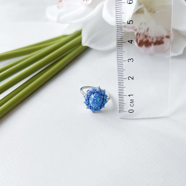 Серебряное кольцо с опалом 2.125ct, вес изделия 3,53 гр (2151845) - изображение 5