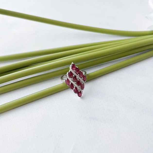 Срібна каблучка з натуральним рубіном 4.31ct, вага виробу 4,62 гр (2152972) - зображення 3