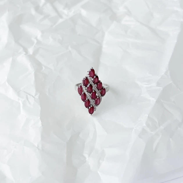 Срібна каблучка з натуральним рубіном 4.31ct, вага виробу 4,62 гр (2152972) - зображення 7