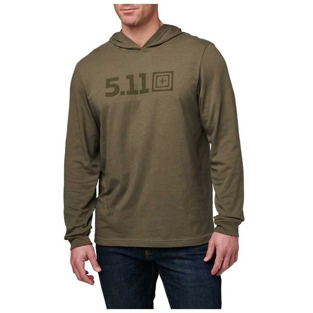 Футболка с длинным рукавом 5.11 HOODED LONG SLEEVE TEE 76165 X-Large, Ranger Green - изображение 1