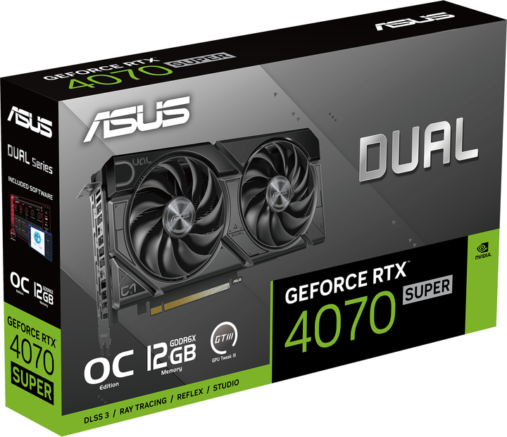 Видеокарта ASUS PCI-Ex GeForce RTX 4070 Super Dual EVO OC Edition 12GB GDDR6X (192bit) (2550/21000) (HDMI, 3 x DisplayPort) (DUAL-RTX4070S-O12G-EVO) - изображение 13