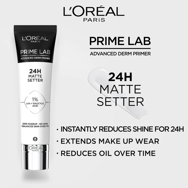 Baza pod makijaż L'Oreal Paris Prime Lab 24hours Matte Setter Mattifying Foundation Primer 30 ml (3600524070021) - obraz 3