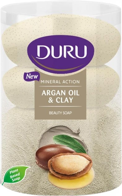 Туалетное мыло Duru Mineral Action Аргановое масло и глина 4 х 100 г (8690506518011) - Фото 1 Туалетное мыло Duru Mineral Action Аргановое масло и глина 4 х 100 г (8690506518011) - изображение 1