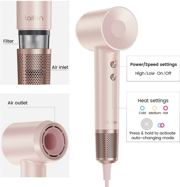 Фен Laifen Swift Premium Platinum Pink - изображение 11