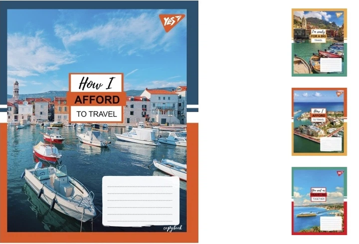 Зошити учнівські формату А5 18 лінія. YES Travel, 25 шт. в упаковці - Фото 1 Зошити учнівські формату А5 18 лінія. YES Travel, 25 шт. в упаковці - изображение 1