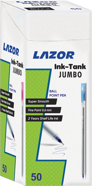Набор ручек шарико-масляных Linc Lazor Ink Tank-Jumbo 0.6 мм 50 шт Черных (412225) - Фото 2 Набор ручек шарико-масляных Linc Lazor Ink Tank-Jumbo 0.6 мм 50 шт Черных (412225) - изображение 2