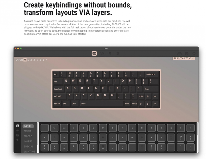 Беспроводная механическая клавиатура Nuphy Air60 V2 / Gateron Low-profile Brown 2.0 / Color - Lunar Gray / Hot-Swappable, RGB, ANSI US - изображение 7