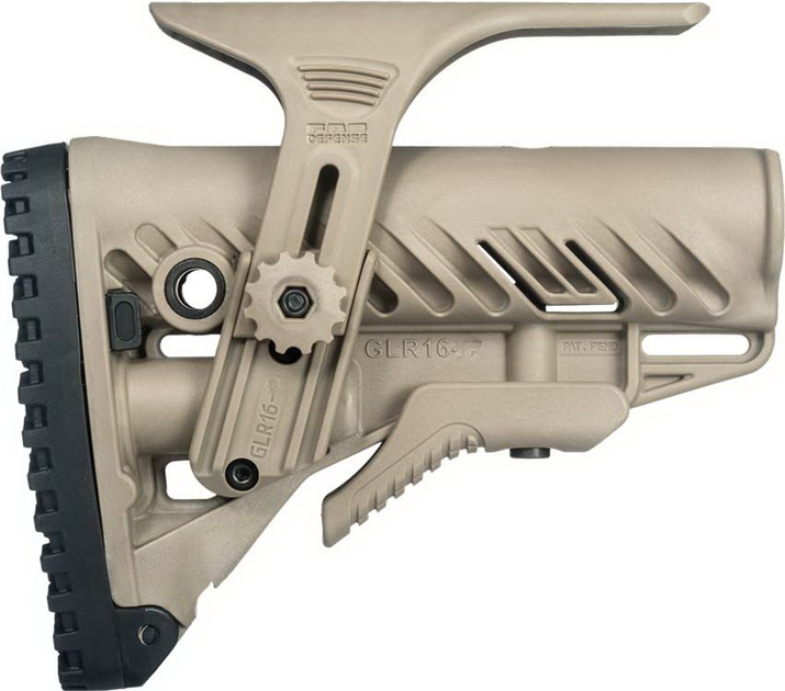 Приклад FAB Defense GLR-16 CP с регулируемой щекой для AK AR15 песочный - изображение 1