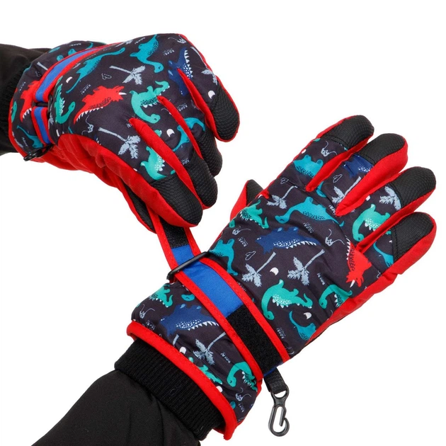 Рукавички гірськолижні дитячі Zelart Snow Gloves 1699 L-XL (9-12 років) Red-Black-Deep Blue - зображення 2