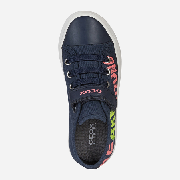 Trampki dziecięce dla dziewczynki na rzepy Geox J154NE-000AW-C4058 32 Niebieskie (8054730975420) - obraz 4