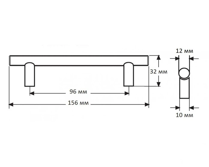 Ручка рейлінгова DC DR11/96 L=156 мм чорна меблева металева - зображення 3