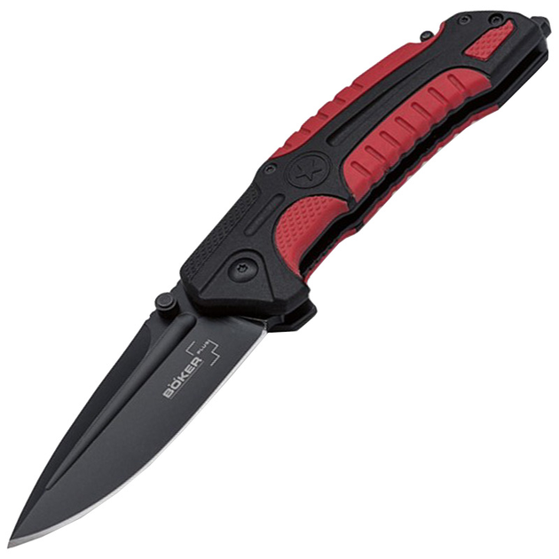 Ніж складний Boker Plus Savior 1 (довжина: 208мм, лезо: 84мм, чорне), чорний/червоний - изображение 1