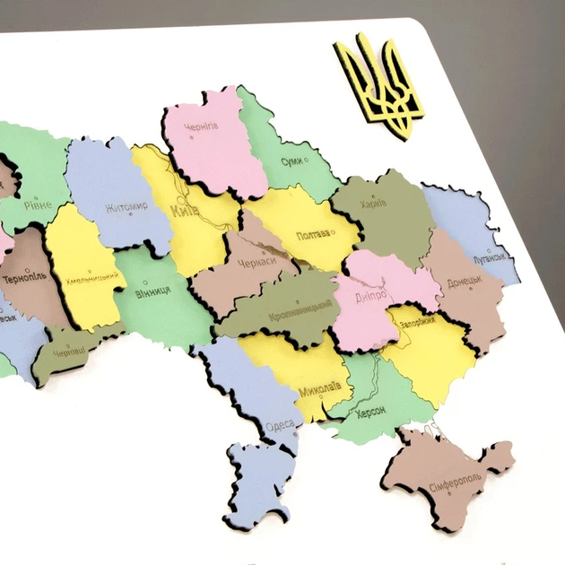 Набір 3D Мапа України Rosa Talent пастельні кольори ДВП/МДФ 30,5х37,5см (4823098532545) - Фото 4 Набір 3D Мапа України Rosa Talent пастельні кольори ДВП/МДФ 30,5х37,5см (4823098532545) - изображение 4