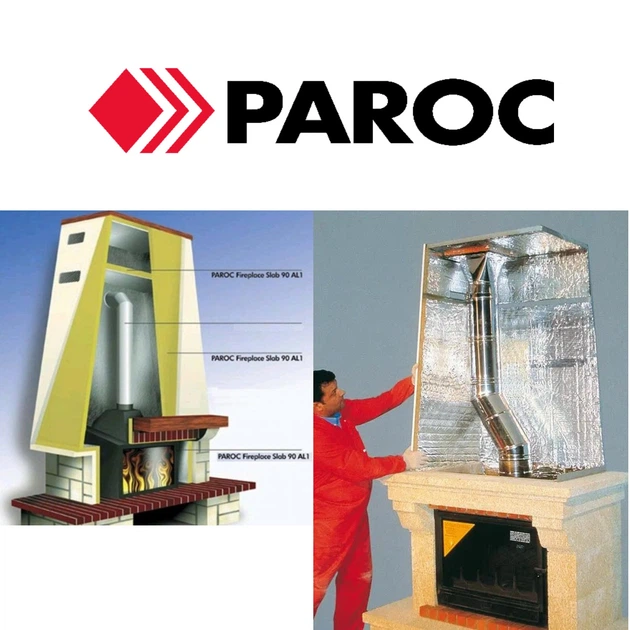 Базальтовый утеплитель с фольгированным покрытием для камина Paroc Fireplace Slab 30х600х1000 мм (6.0 м.кв. упаковка) - изображение 2