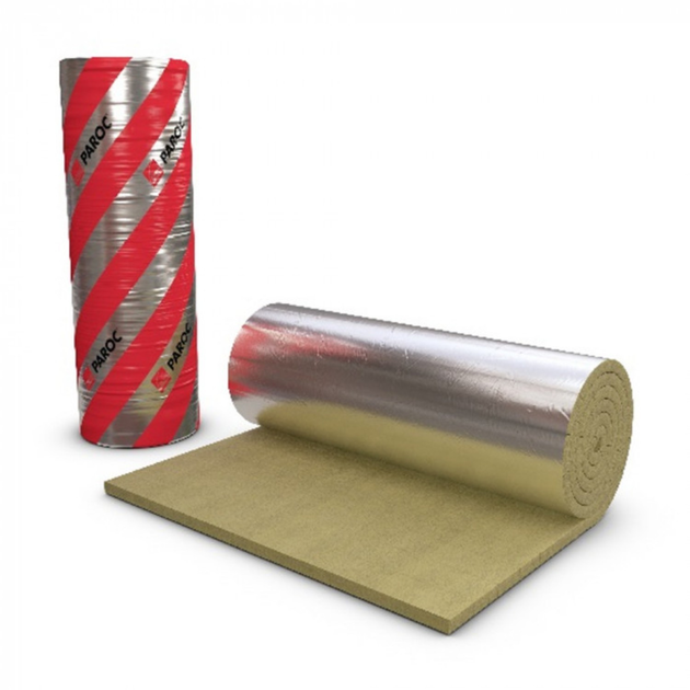 Минеральная вата PAROC Hvac Lamella Mat Alu Coat с фольгированным ...