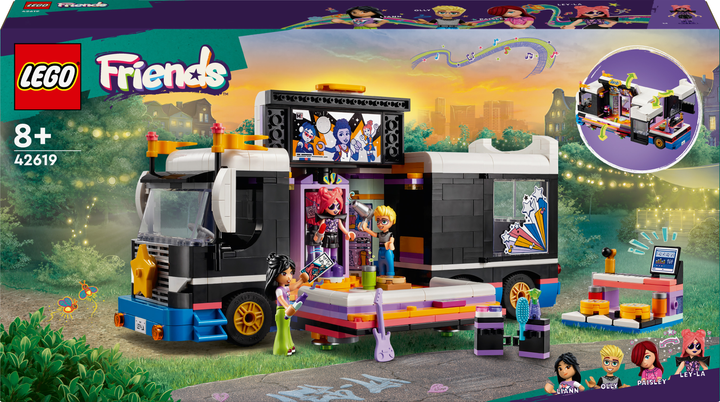 Zestaw klocków Lego Friends Autobus koncertowy gwiazdy popu 845 części (42619) - obraz 1