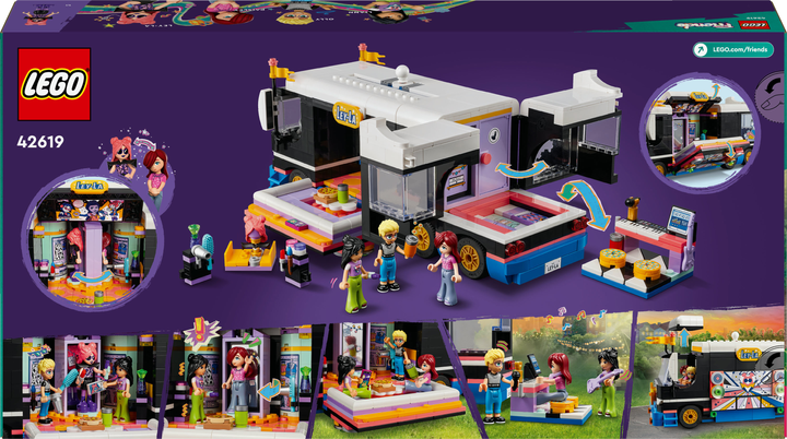 Zestaw klocków Lego Friends Autobus koncertowy gwiazdy popu 845 części (42619) - obraz 2