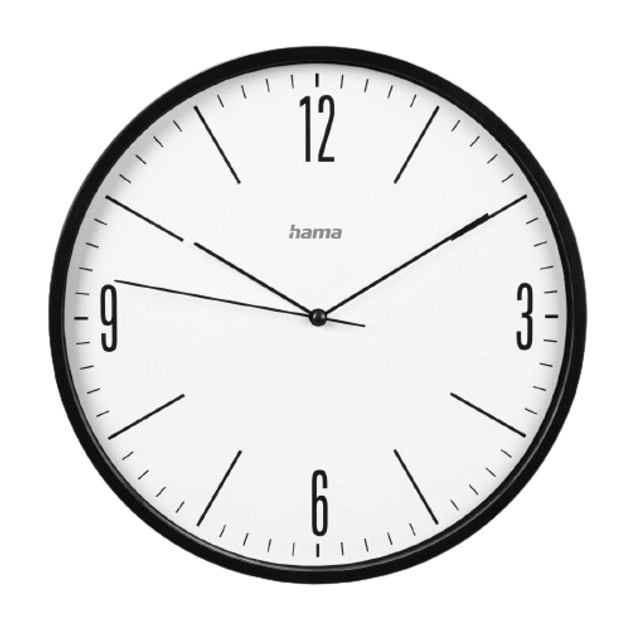 Настінний годинник Hama Elegance (4047443465412) Чорний - зображення 1
