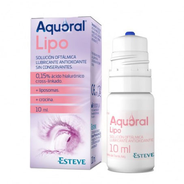 Краплі для очей Esteve Aquoral Lipo Ophthalmic Solution Antioxidant Lubricant 10 мл (8470001881274) - зображення 1