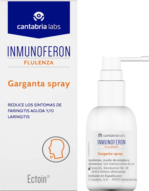 Спрей для горла Cantabria Labs Inmunoferon Flulenza Garganta Spray 20 мл (8470001821003) - изображение 1