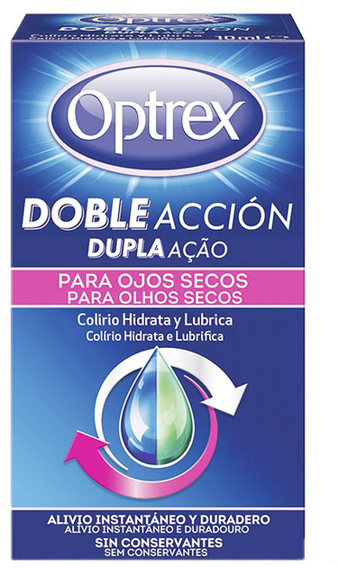 Капли для глаз Optrex Doble Accion Dry Eyes Eyedrops 10 мл (8410104891206) - изображение 1