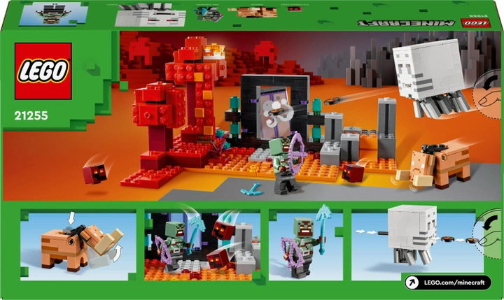 Zestaw klocków Lego Minecraft Zasadzka w portalu do Netheru 352 części (21255) - obraz 2