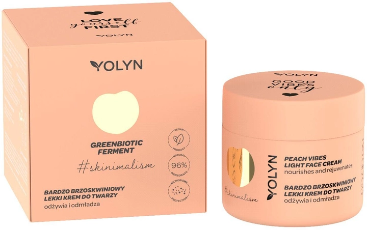 Krem do twarzy Yolyn Greenbiotic Ferment odżywczy Bardzo Brzoskwiniowy 50 ml (5901785008012) - obraz 1