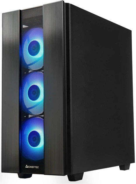 Корпус CHIEFTEC Gaming Hunter 2 Tempered Glass Edition, без БЖ, 1xUSB3.1, 1xUSB Type-C, 4x120мм RAINBOW ARGB, VGA 320мм, LCS ready, ATX, чорний - изображение 4