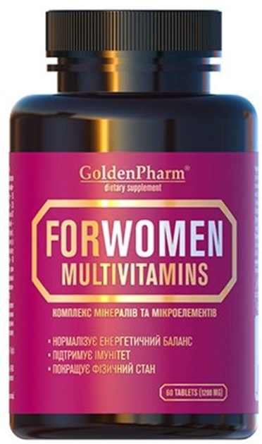 Мультивитамины для женщин Golden Pharm 60 таблеток (4820183473226 ...