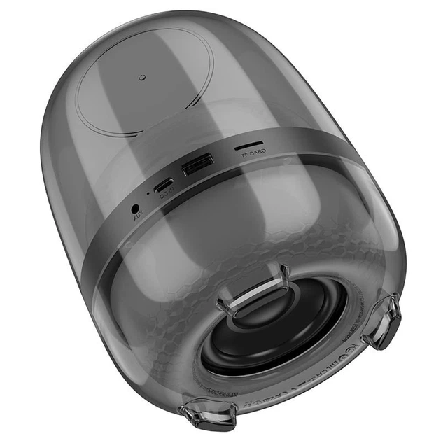 Портативна Bluetooth колонка з кольоровою підсвіткою HOCO BS58 Crystal Colorful Luminous 10W Black - Фото 7 Портативна Bluetooth колонка з кольоровою підсвіткою HOCO BS58 Crystal Colorful Luminous 10W Black - зображення 7
