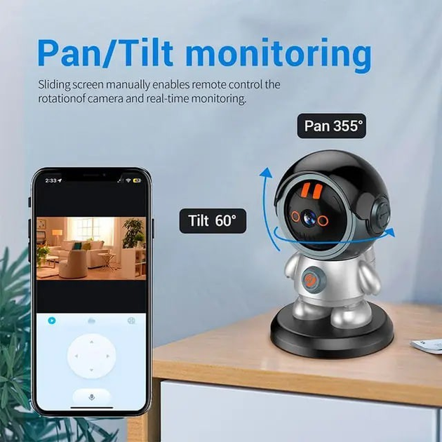 Поворотная беспроводная IP-камера для домашней безопасности Wi-Fi видеоняня 2K - изображение 7