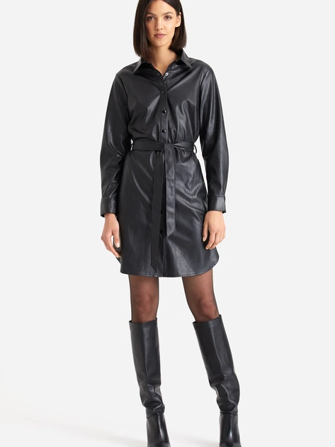 Плаття-сорочка коротке жіноче Greenpoint SUK5250035W2299X00 36 Чорне (5903245336093) - зображення 4